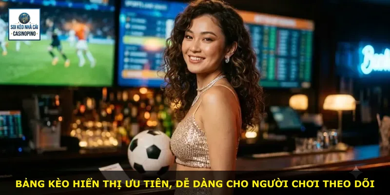 Bảng kèo hiển thị ưu tiên, dễ dàng cho người chơi theo dõi